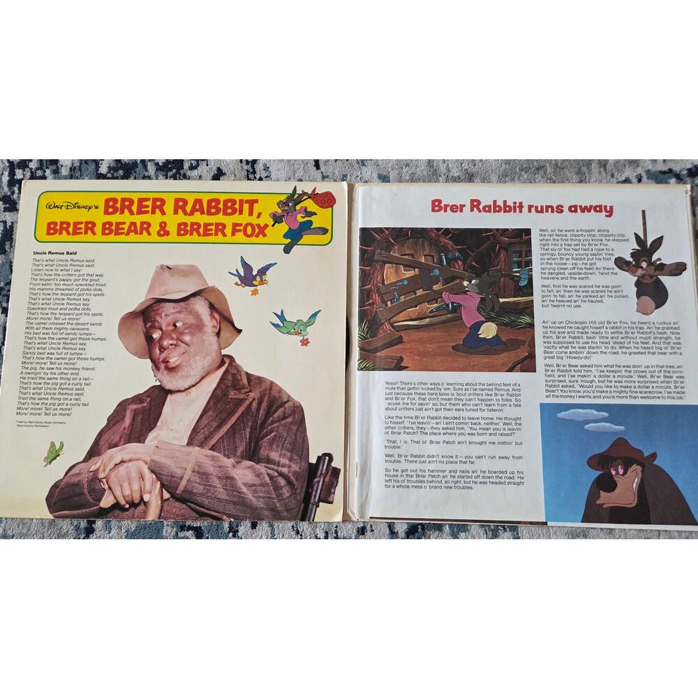 Walt Disney’s Brer Rabbit, Brer Bear & Brer Fox Vinyl LP - Picture 3 of 7